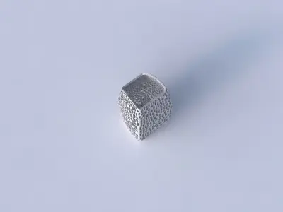 Vase arc rectangle with dense twisted organic lattice 3D print model