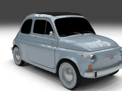 Fiat 500 Nuova 1957 Low-poly 3D model