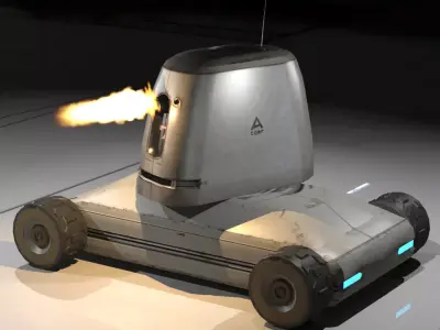 Mobil Drone Gunner Low-poly 3D model