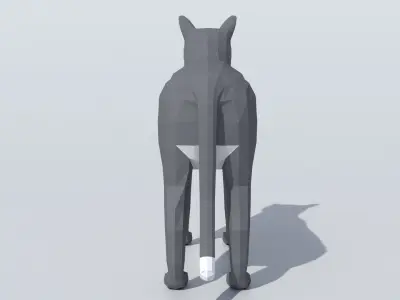 Low Poly Cartoon Cat Low-poly 3D model