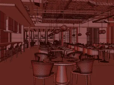 restaurant interior scenes 3D model
