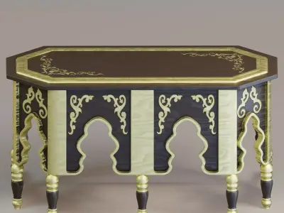  Moroccan large coffee table 3D model