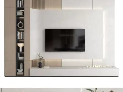 TV wall set 30 3D model