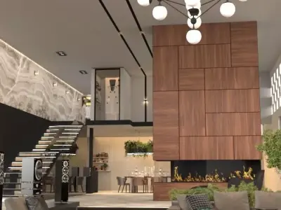 Modern Luxury Living Room-Contemporary Living Room 3D model