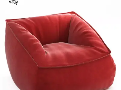 Vegan caramel modern lounger 3D model