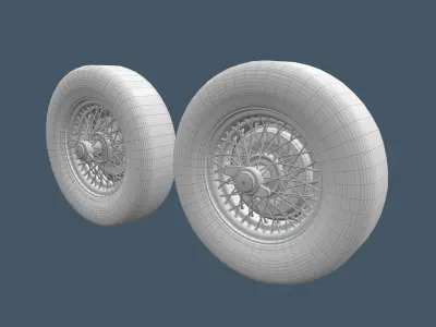 Austin Healey 300 MK3 Wheels Low-poly 3D model