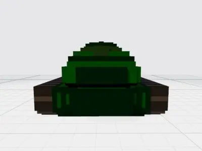 3D  Voxel tank Low-poly 3D model