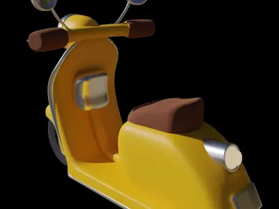 Stylized Vespa motorcycle in cartoon style 3D model