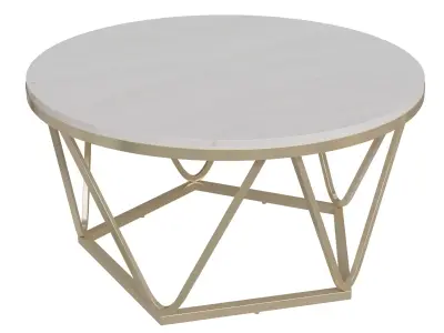Carver Faux Stone Round Coffee Table Low-poly 3D model