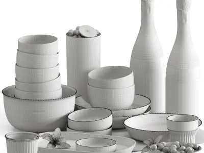 Set of luxury dishes 2 3D model