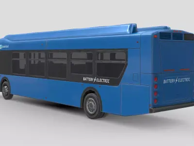 Low Poly Car - New-Flyer-xd40 Low-poly 3D model