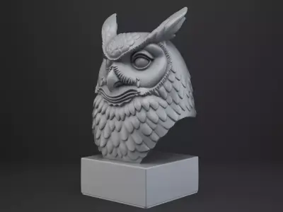 Owl Bust - Animal Figurine 3D print model