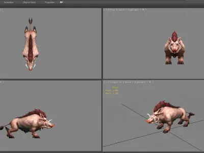 Cartoon wild boar Low-poly 3D model