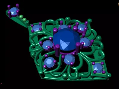 Luxury Diamond Pendant 3D Printable Model 3D print model