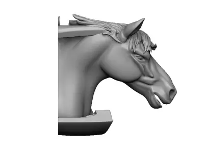 horse with horse shoe 3D print model