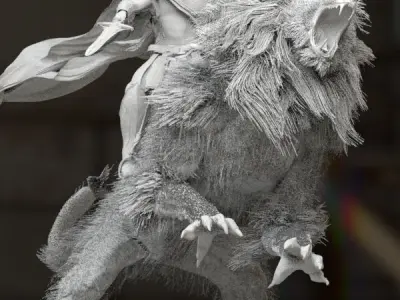 Hercules riding  Nemean lion 3D model