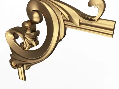 Corner Carved Plaster Molding Decoration 011 Low-poly 3D model