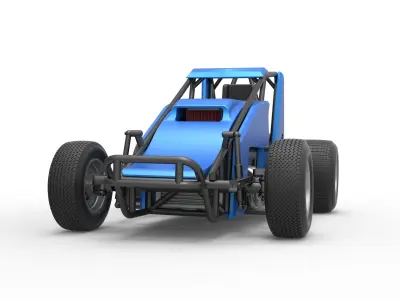 Sprint car Scale 1 to 25 3D print model