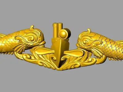 Fish Pin Logo 3D print model