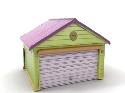 Colorful Garage model pack Low-poly 3D model