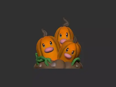 diglett and dugtrio halloween 2025 3D print model