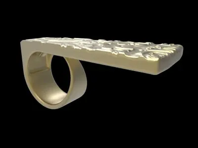 adjustable ring version 2 with engraving 2  3D print model