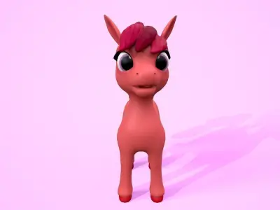 cartoon pony lucy Low-poly 3D model