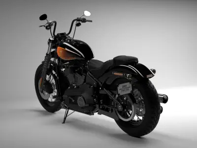 Realistic Harley Davidson Street Bob 2021 Vivid Black 3D model