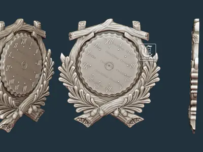 Wall Clock 15 - 3D STL file for CNC  3D print model