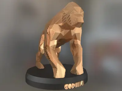 Parametric Gorilla Low-poly 3D model