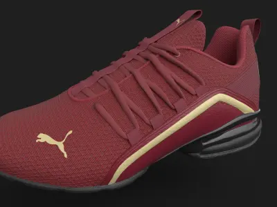 Red Puma sport  shoe 3D model