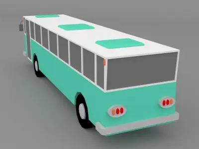 lowpoly bus school 3D model