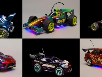 Controled Car bundle 3 pack 100 glb 3D model