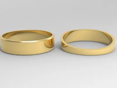 Kindness Couple Ring Gold 3D print model