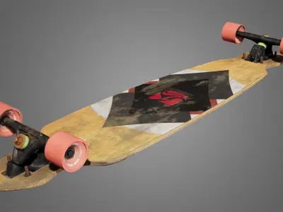 Landyachtz Longboard Low-poly 3D model