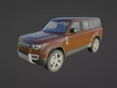 Land Rover Defender 130 Low-poly 3D model