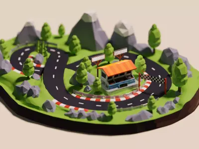 Lowpoly Race Track - Free Low-poly 3D model