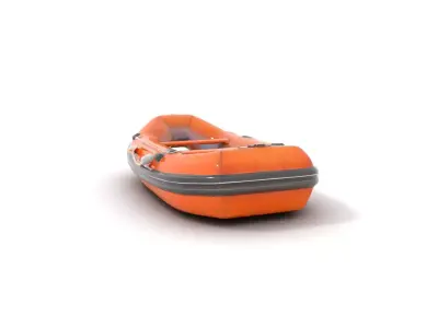 Orange Inflatable Raft model pack Low-poly 3D model
