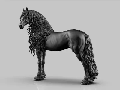 Friesian horse  -  3D Sculpting 3D print model