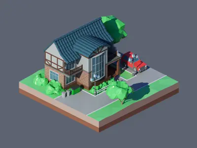 land 23A Low-poly 3D model