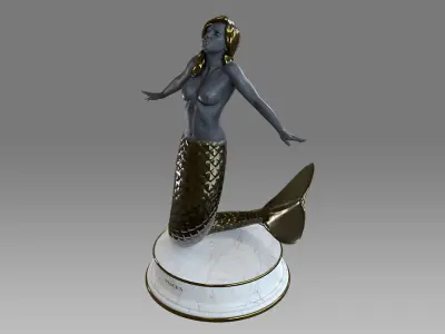 Zodiac Sign Female Pisces Low-poly 3D model