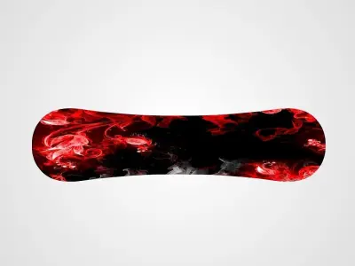 snowboard with smoke 3D model