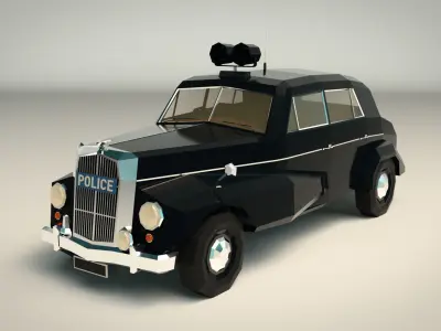 Low Poly Police Car 07 Low-poly 3D model