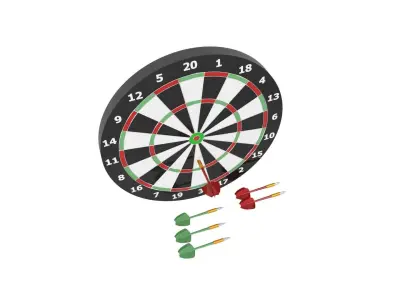 DART BOARD Low-poly 3D model