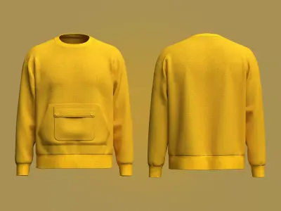 Mens sweatshirt with pocket 3d Modal 3D model