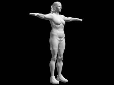  Caucasian Football Soccer GoalKeeper Female 3D model