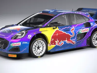 Puma M-Sport WRC Hybrid Rally1 2022 lowpoly 3D model