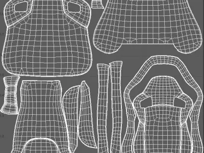 Air Gaming and office chair Low-poly 3D model