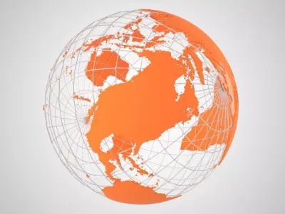 Globe News Skeleton Orange 3D model