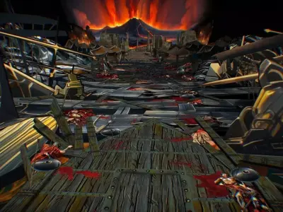 Scene Level Ancient Location Road Ship Boat Corpse Ruin Volcano Low-poly 3D model